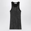 The Attico Black sleeveless cotton top with crystals