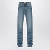 The Attico Sky blue jeans with long leg curled at the hem