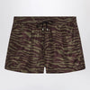 The Attico Zebra Shorts in khaki/brown nylon