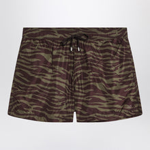  The Attico Zebra shorts in khaki/brown nylon