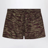 The Attico Zebra Shorts in khaki/brown nylon
