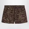 The Attico Zebra shorts in khaki/brown nylon
