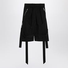  The Attico Wide black cotton Bermuda shorts