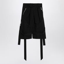  The Attico Wide black cotton Bermuda shorts