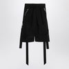 The Attico Wide black cotton Bermuda shorts
