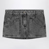 The Attico Black denim mini skirt