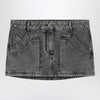 The Attico Black denim mini skirt