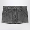 The Attico Black denim mini skirt