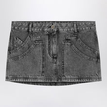  The Attico Black denim mini skirt