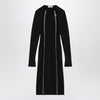 The Attico Black midi dress with logoed zip puller