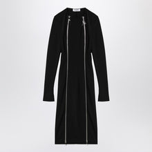  The Attico Black midi dress with logoed zip puller