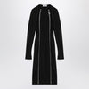 The Attico Black midi dress with logoed zip puller