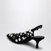 The Attico Black Grid Slingback