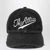 The Attico Vintage-effect black baseball cap
