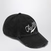 The Attico Vintage-effect black baseball cap