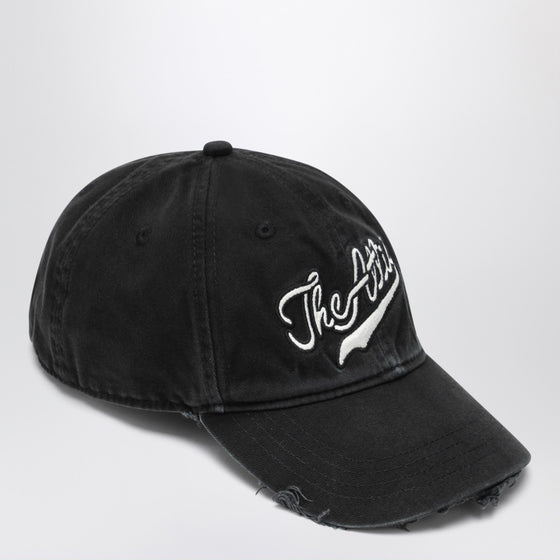 The Attico Vintage-effect black baseball cap