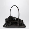 The Attico La Passeggiata Small bag in coffee crocodile-print leather