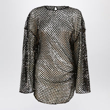  The Attico Black mesh mini dress with sequins