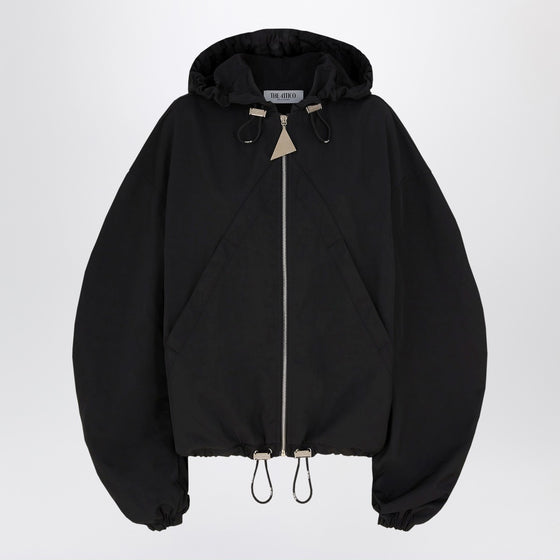 The Attico Black hooded bomber jacket
