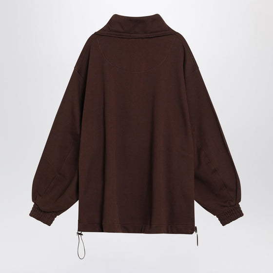 The Attico Brown cotton sweatshirt with logo