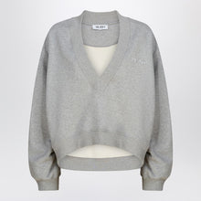  The Attico Grey mélange cotton sweatshirt with logo