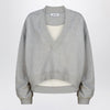 The Attico Grey mélange cotton sweatshirt with logo
