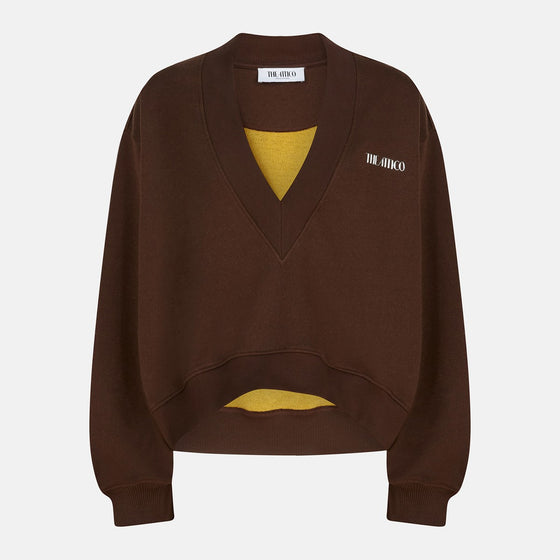 The Attico Brown cotton sweatshirt with logo