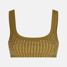  The Attico Military green top with rhinestones