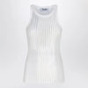 The Attico White tank top with rhinestones