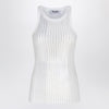 The Attico White tank top with rhinestones