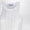 The Attico White tank top with rhinestones