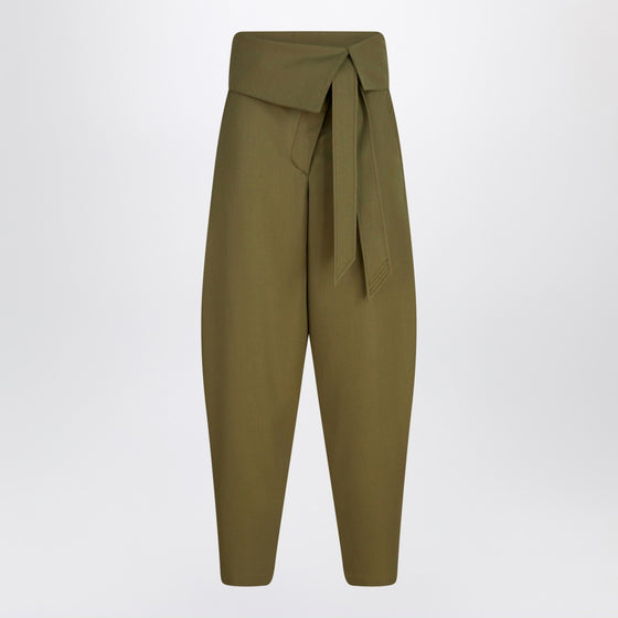 The Attico Military green wool gabardine trousers