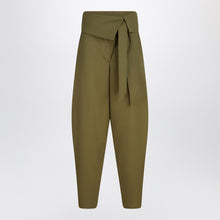  The Attico Military green wool gabardine trousers