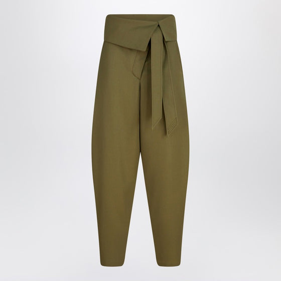 The Attico Military green wool gabardine trousers