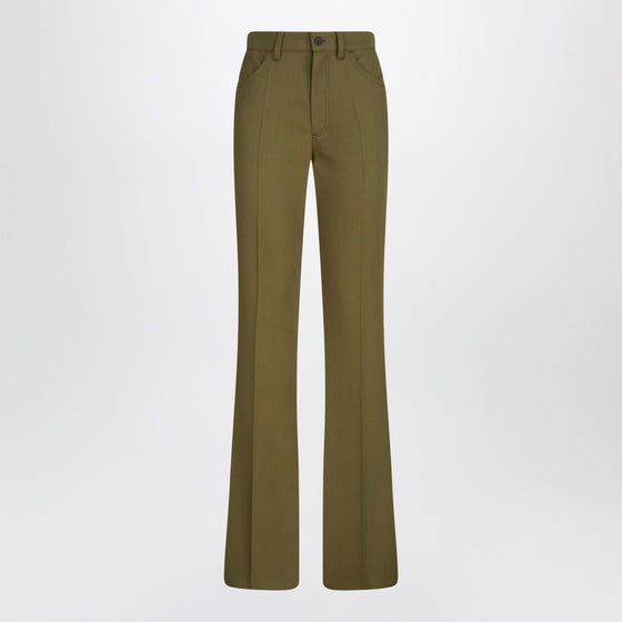 The Attico Military green wool gabardine trousers