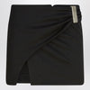 The Attico Black wool mini skirt