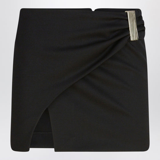 The Attico Black wool mini skirt