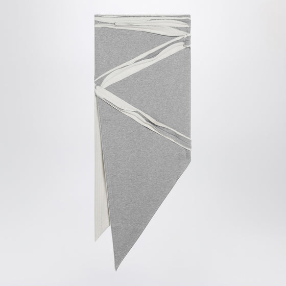 The Attico Asymmetric grey mélange cotton skirt