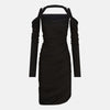 The Attico Black midi dress in viscose crêpe