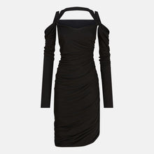  The Attico Black midi dress in viscose crêpe