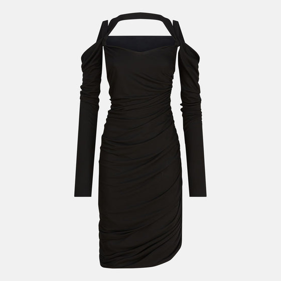The Attico Black midi dress in viscose crêpe