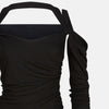 The Attico Black midi dress in viscose crêpe