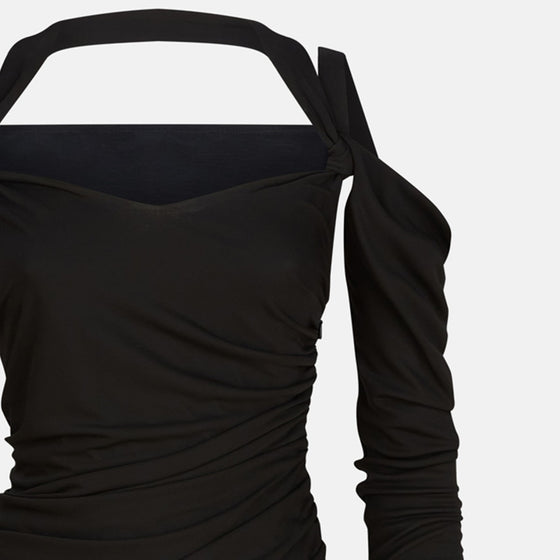The Attico Black midi dress in viscose crêpe