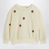 Mini Rodini Ivory sweatshirt with embroidered ladybugs