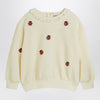 Mini Rodini Ivory sweatshirt with embroidered ladybugs
