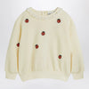 Mini Rodini Ivory sweatshirt with embroidered ladybugs