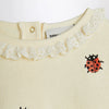 Mini Rodini Ivory sweatshirt with embroidered ladybugs