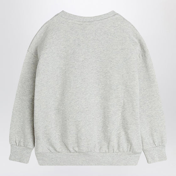 Mini Rodini Gray sweatshirt with heart and arrow in velour
