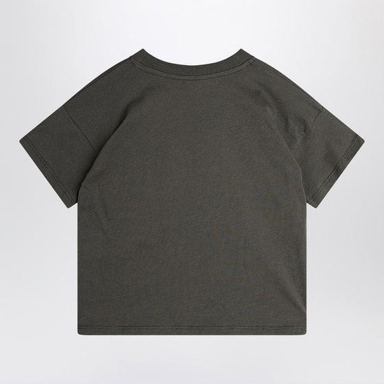 Mini Rodini faded black t-shirt with heart embroidery and arrow