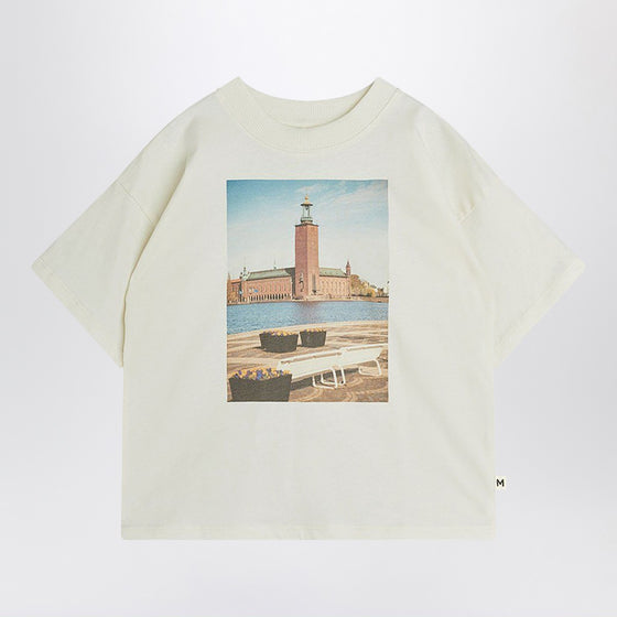 Mini Rodini white T-shirt with municipal print